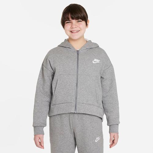 Nike Sportswear Club Fleece Big Kids&#039; (Girls&#039;) Full-Zip Hoodie (Extended Size) DC7662-091