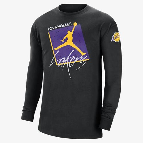 Los Angeles Lakers Courtside Statement Edition Men&#039;s Jordan Max90 NBA Long-Sleeve T-Shirt DV5747-010