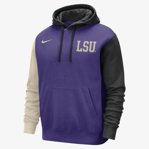 LSU Club Fleece Men&#039;s Nike Pullover Hoodie DZ4998-547