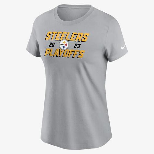 Pittsburgh Steelers 2023 NFL Playoffs Iconic Women&#039;s Nike NFL T-Shirt NPAF01V7LX-KTR