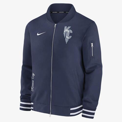 Kansas City Royals Authentic Collection City Connect Game Time Men&#039;s Nike MLB Full-Zip Bomber Jacket 015D11ABROY-ZHD