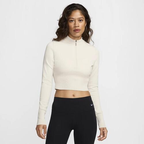 Nike Sportswear Chill Knit Women&#039;s Slim Long-Sleeve Cropped Sweater 1/2-Zip Top FN4689-104