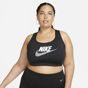 Nike Dri-FIT Swoosh Women&#039;s Medium-Support Non-Padded Futura Graphic Sports Bra (Plus Size) DN4634-010