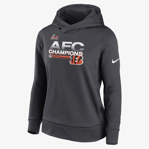 Nike Therma 2021 AFC Champions Trophy Collection (NFL Cincinnati Bengals) Women&#039;s Pullover Hoodie NPBH06F9AZ-001