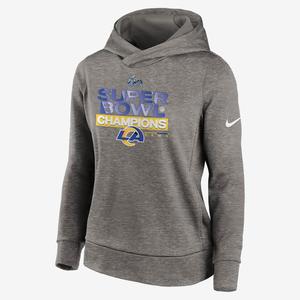 Nike Therma Super Bowl LVI Champions Trophy Collection (NFL Los Angeles Rams) Women&#039;s Pullover Hoodie NPBH06G95Z-002
