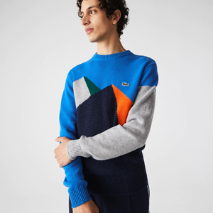 Men’s Crew Neck Graphic Design Wool Blend Sweater AH6796-51