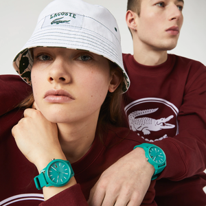 Unisex Lacoste L.12.12 3 Hands Green Silicone Watch 2011192