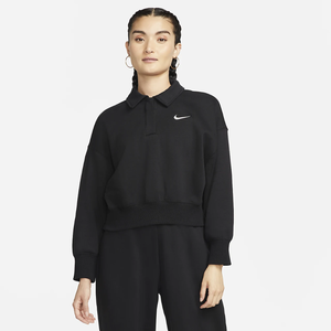 Nike Sportswear Phoenix Fleece Women&#039;s 3/4-Sleeve Crop Polo Sweatshirt DQ5868-010