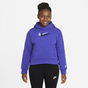 Nike Sportswear Big Kids&#039; (Girls&#039;) Fleece Hoodie (Extended Size) DQ9128-430