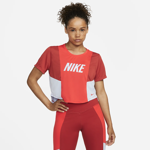 Nike Dri-FIT One Women&#039;s Color-Block Short-Sleeve Training Crop Top DQ5548-697