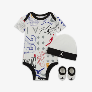 Jordan All-Over Print Bodysuit, Hat and Booties Box Set Baby Set NJ0561-782