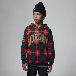 Jordan Essentials Plaid Pullover Hoodie Big Kids&#039; Hoodie 95B920-023