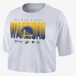 Golden State Warriors Courtside Women&#039;s Nike NBA Cropped T-Shirt DR6869-100