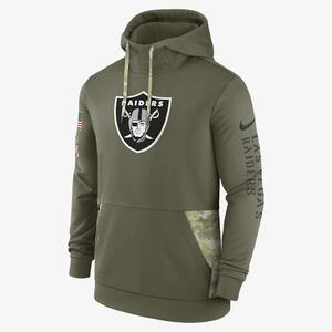 Nike Therma Salute to Service Logo (NFL Las Vegas Raiders) Men&#039;s Pullover Hoodie NST22DHA2Q-8UR