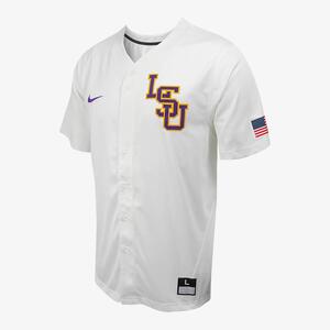 LSU Men&#039;s Nike College Full-Button Baseball Jersey P33920J402-LSU