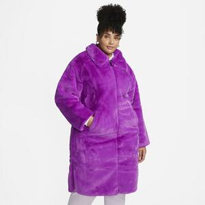 Nike Sportswear Plush Women&#039;s Faux Fur Long Jacket (Plus Size) DX6417-551