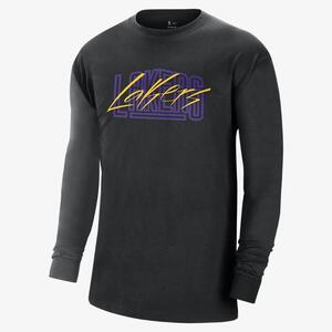 Los Angeles Lakers Courtside Men&#039;s Nike NBA Long-Sleeve Max90 T-Shirt DX9920-010