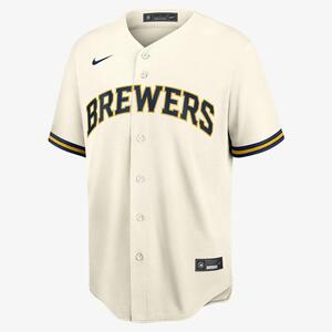 MLB Milwaukee Brewers (Christian Yelich) Men&#039;s Replica Baseball Jersey T770Y22-MB2