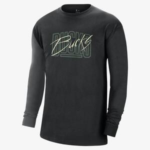 Milwaukee Bucks Courtside Men&#039;s Nike NBA Long-Sleeve Max90 T-Shirt DZ0028-010