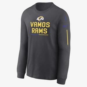Nike Team Slogan (NFL Los Angeles Rams) Men&#039;s Long-Sleeve T-Shirt NKAC06F95-0YK