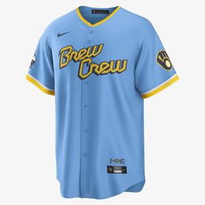 MLB Milwaukee Brewers City Connect (Christian Yelich) Men&#039;s Replica Baseball Jersey T770MBCCMZ7-Y22