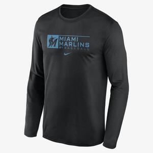 Nike Dri-FIT Team (MLB Miami Marlins) Men&#039;s Long-Sleeve T-Shirt NKAY00AMQM-KT6