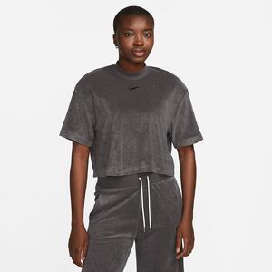 Nike Sportswear Women&#039;s Mock-Neck Short-Sleeve Terry Top DV7832-060