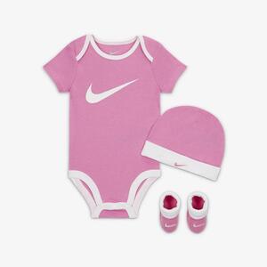 Nike Baby (0-6M) Bodysuit, Hat and Booties Box Set LN0072-AFN