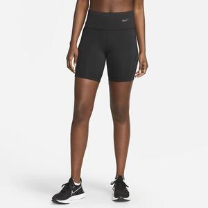 Nike Women&#039;s Tight Mid-Rise Ribbed-Panel Running Shorts with Pockets DX2951-010