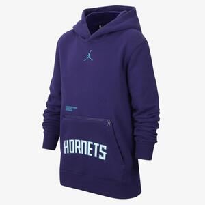 Charlotte Hornets Courtside Statement Edition Big Kids&#039; Jordan NBA Fleece Pullover Hoodie 9YHDCTHOR-CHA