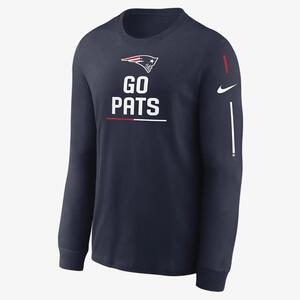Nike Team Slogan (NFL New England Patriots) Men&#039;s Long-Sleeve T-Shirt NKAC41S8K-0YK