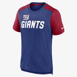 Nike Color Block Team Name (NFL New York Giants) Men&#039;s T-Shirt NKZGEG848I-0YG