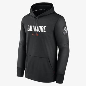 Nike Therma City Connect Pregame (MLB Baltimore Orioles) Men&#039;s Pullover Hoodie NAC3088NOLE-FUU