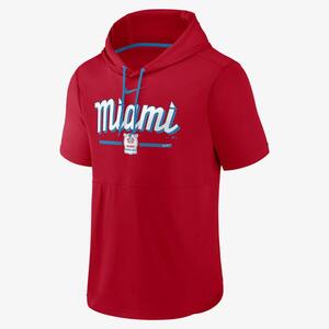 Nike City Connect (MLB Miami Marlins) Men&#039;s Short-Sleeve Pullover Hoodie NKGS01YEMQM-NH2