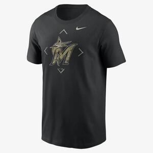 Miami Marlins Camo Logo Men&#039;s Nike MLB T-Shirt N19900AMQM-9BY