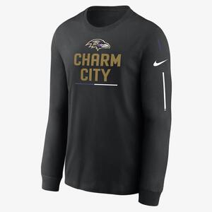 Nike Team Slogan (NFL Baltimore Ravens) Men&#039;s Long-Sleeve T-Shirt NKAC00A8G-0YK