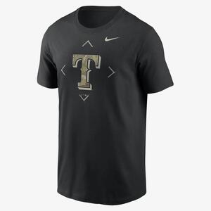Texas Rangers Camo Logo Men&#039;s Nike MLB T-Shirt N19900ATER-9BY