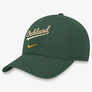 Oakland Athletics Heritage86 Wordmark Swoosh Men&#039;s Nike MLB Adjustable Hat NK1239YFZ-WM0