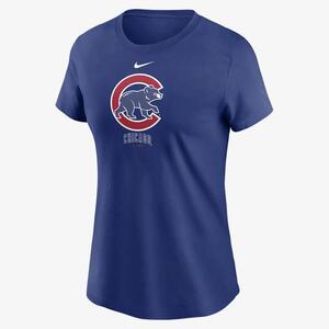 Chicago Cubs Local Nickname Lockup Women&#039;s Nike MLB T-Shirt NKAF4EWEJ-GF4