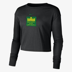 Nike College (Kentucky State) Women&#039;s Cropped Long-Sleeve T-Shirt ZDQ1622P108H-KSU