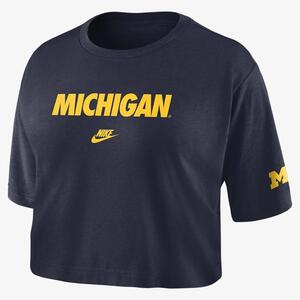 Michigan Legacy Women&#039;s Nike College Cropped Crew-Neck T-Shirt FJ8481-419