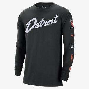 Detroit Pistons 2023/24 City Edition Men&#039;s Nike NBA Max90 Long-Sleeve T-Shirt FN1105-010