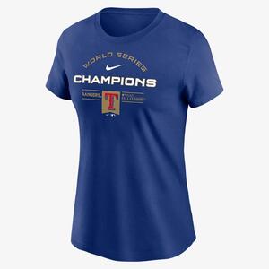 Texas Rangers 2023 World Series Champions Gold Women&#039;s Nike MLB T-Shirt NKAF4EWTGW-MTH