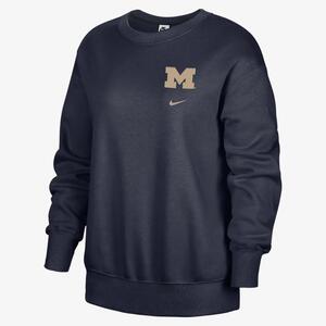 Michigan Club Fleece Women&#039;s Nike College Oversized Fit Crew-Neck Sweatshirt FJ8925-419