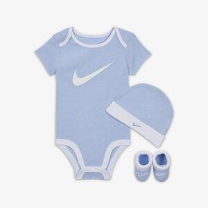 Nike Baby (0-6M) Bodysuit, Hat and Booties Box Set LN0072-BG6