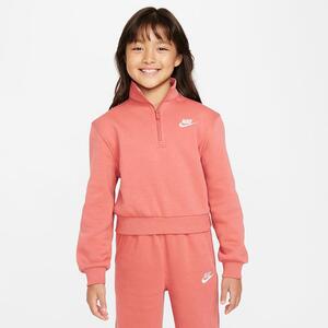 Nike Sportswear Club Fleece Big Kids&#039; (Girls&#039;) 1/2-Zip Long-Sleeve Top FD2930-655