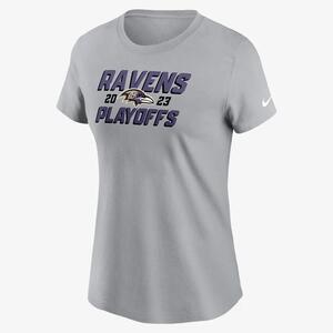 Baltimore Ravens 2023 NFL Playoffs Iconic Women&#039;s Nike NFL T-Shirt NPAF01V8GX-KTR