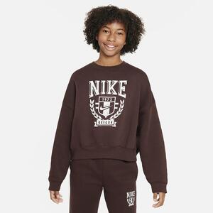 Nike Sportswear Big Kids&#039; (Girls&#039;) Oversized Fleece Crew-Neck Sweatshirt FZ4722-227