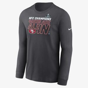 San Francisco 49ers 2023 NFC Champions Trophy Collection Men&#039;s Nike NFL Long-Sleeve T-Shirt NPAC06F73Z-MU6
