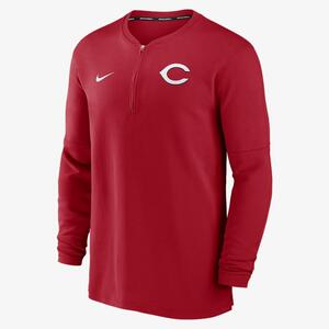 Cincinnati Reds Authentic Collection Game Time Men&#039;s Nike Dri-FIT MLB 1/2-Zip Long-Sleeve Top 014G62QRED-G5B